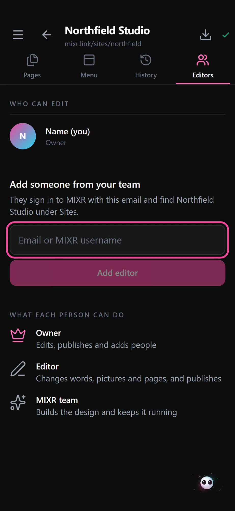 Adding an editor to the site